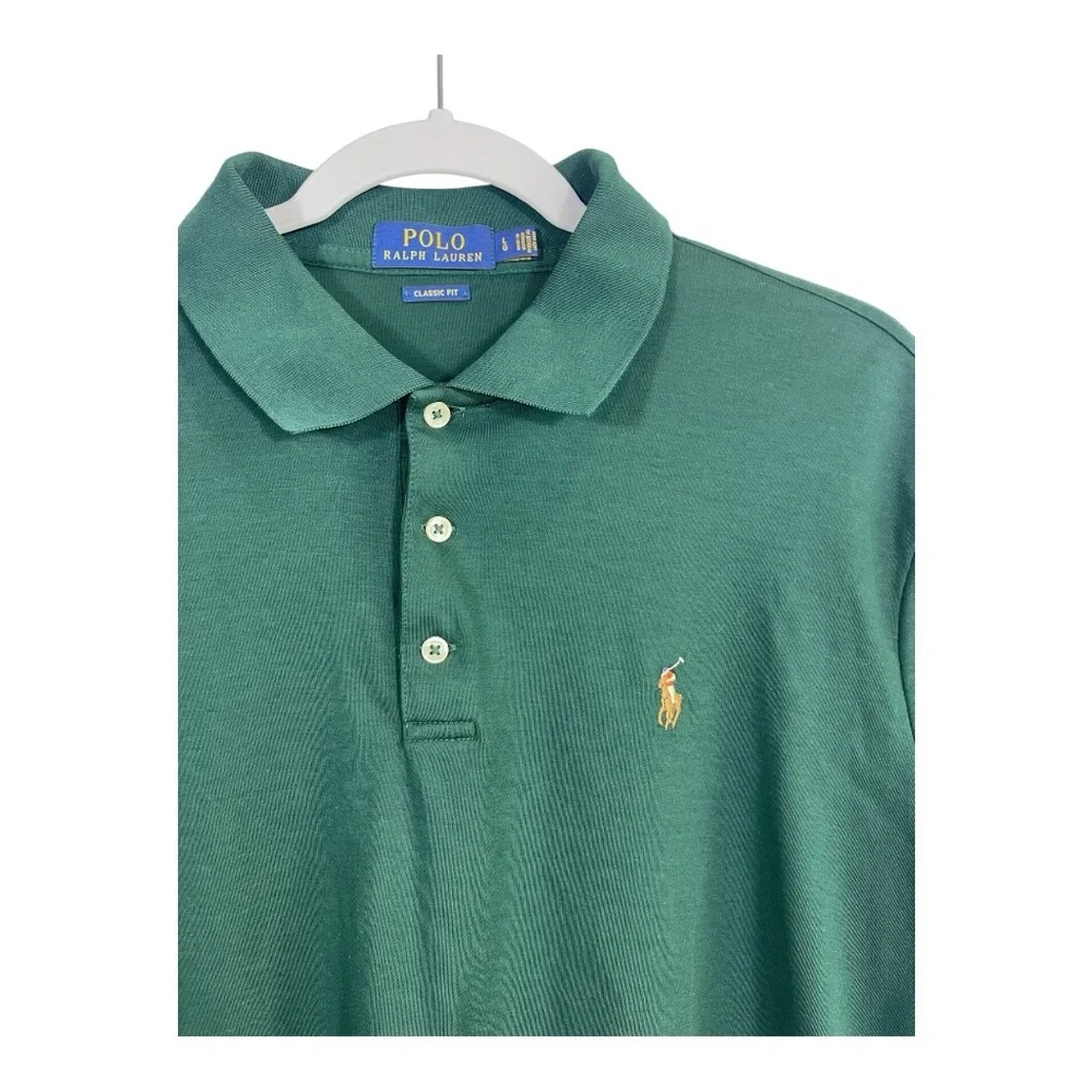 Polo Ralph Lauren Classic Fit Green Polo Shirt Mens XL 100% Cotton Short Sleeve